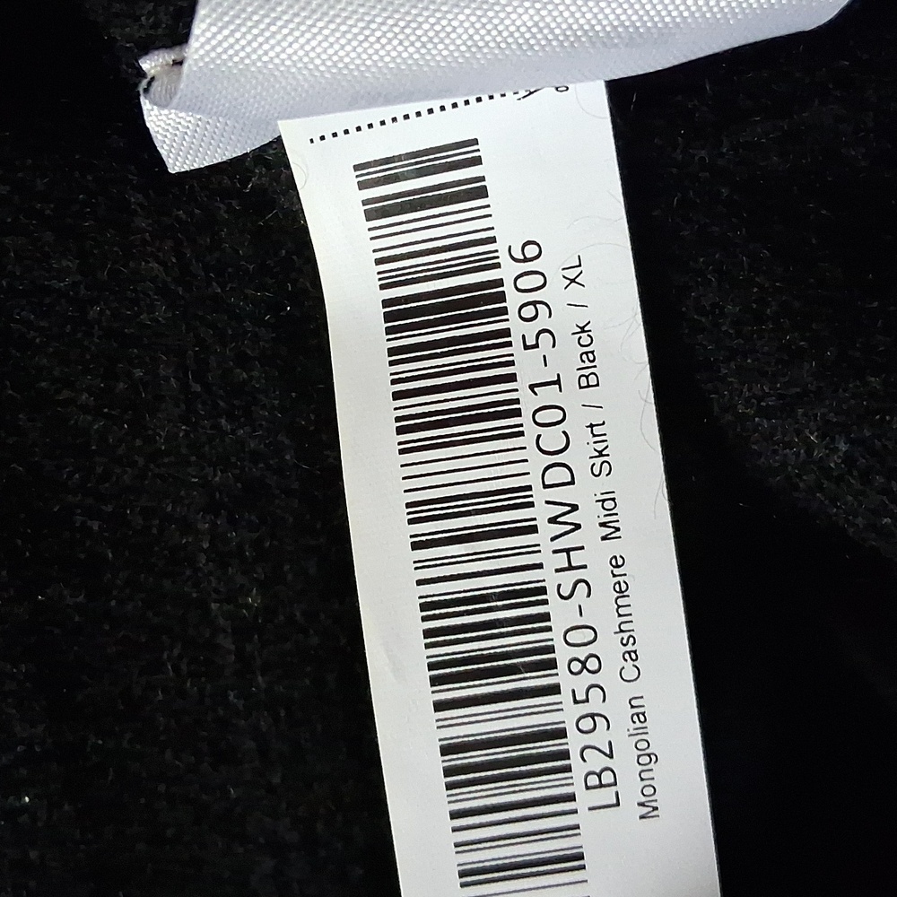 Quince 100% Mongolian Cashmere Midi Skirt Bkack Size XL - Picture 4 of 6